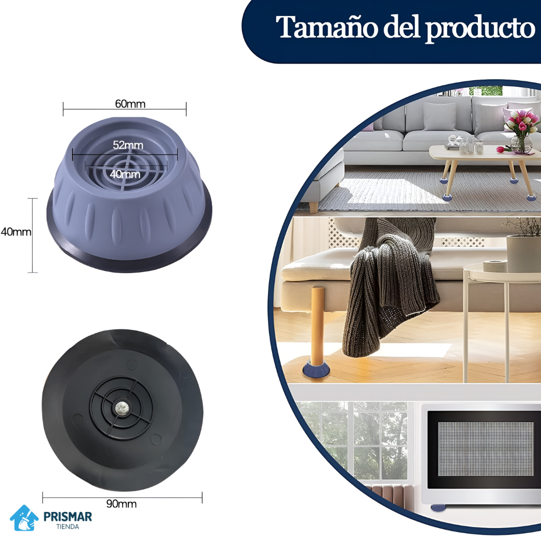 SOPORTES ANTIVIBRACIÓN LAVADORA (+300KG)