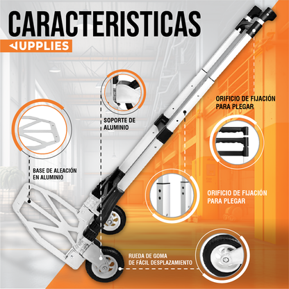 Carretilla Plegable de Aluminio + Cuerda