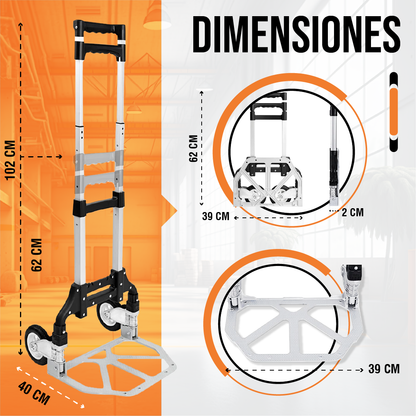 Carretilla Plegable de Aluminio + Cuerda